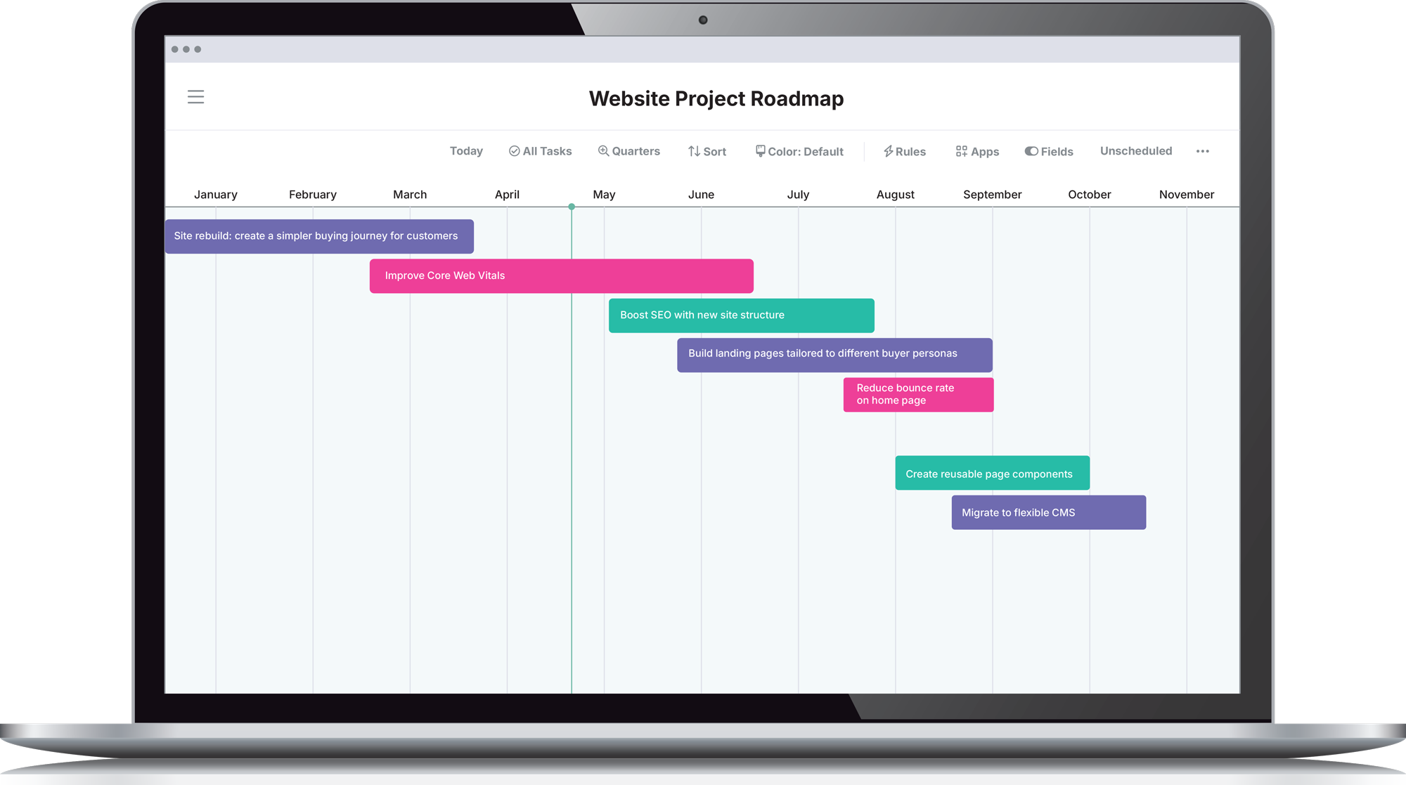 MatchStack Roadmap Dashboard on MacBook